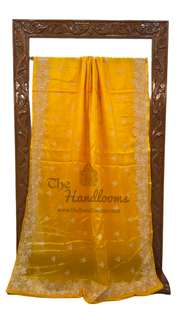 Tussar Silk Handloom Banarasi Saree With Chikankari - The Handlooms