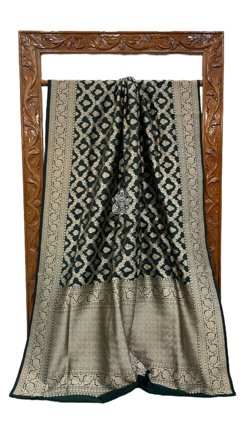 Pure Katan Silk Banarasi Handloom Saree - All Over Jaal Work - The Handlooms
