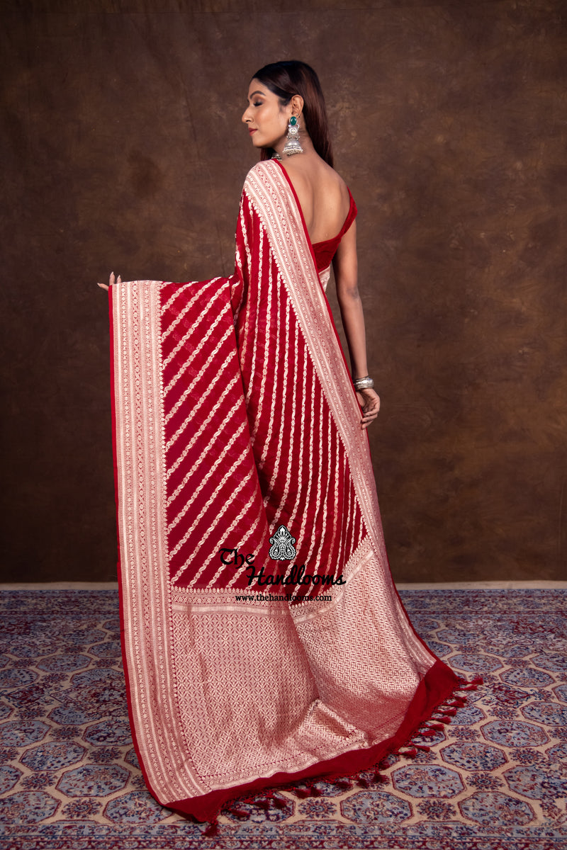 Pure Khaddi Georgette Banarasi Saree - water zari - The Handlooms