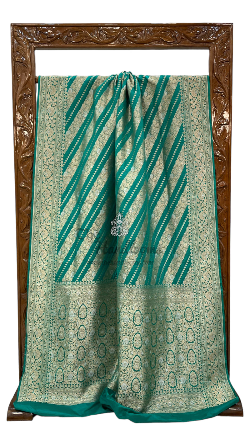Pure Katan Silk Banarasi Handloom Saree - All over Sona Roopa Jaal work - The Handlooms