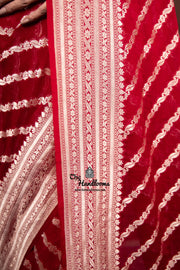 Pure Khaddi Georgette Banarasi Saree - water zari - The Handlooms