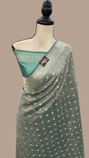 Pure Kora Tissue Crush Handloom Banarasi Saree - The Handlooms