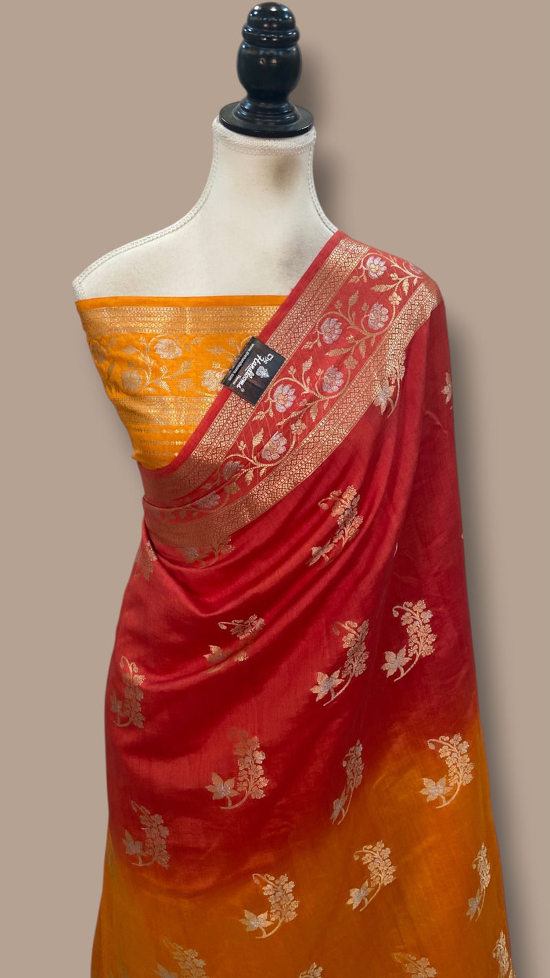 Pure Mango Silk Banarasi Handloom Saree