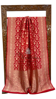 Pure Katan Silk Banarasi Handloom Saree - All over Jaal work - The Handlooms