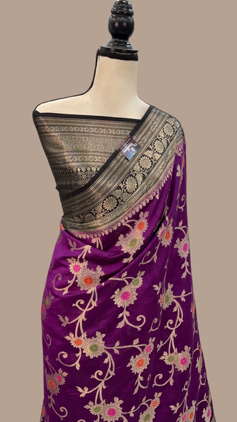 Pure Chiniya Silk Handloom Banarasi Saree - The Handlooms