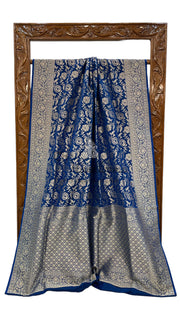 Pure Katan Silk Banarasi Handloom Saree - All Over Jaal Work - The Handlooms