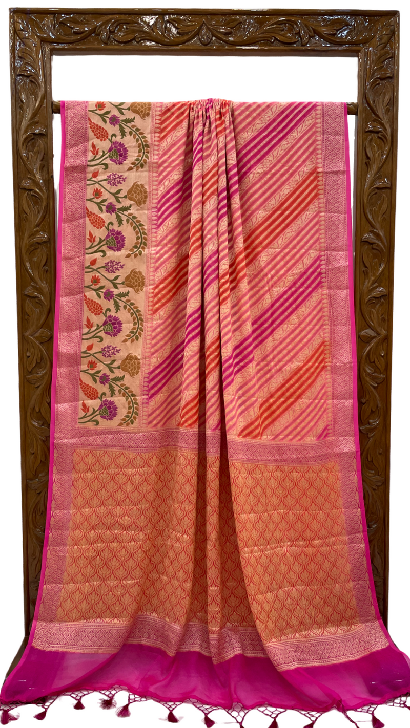 Rangkat Pure Chiffon Khaddi Banarasi Saree - The Handlooms