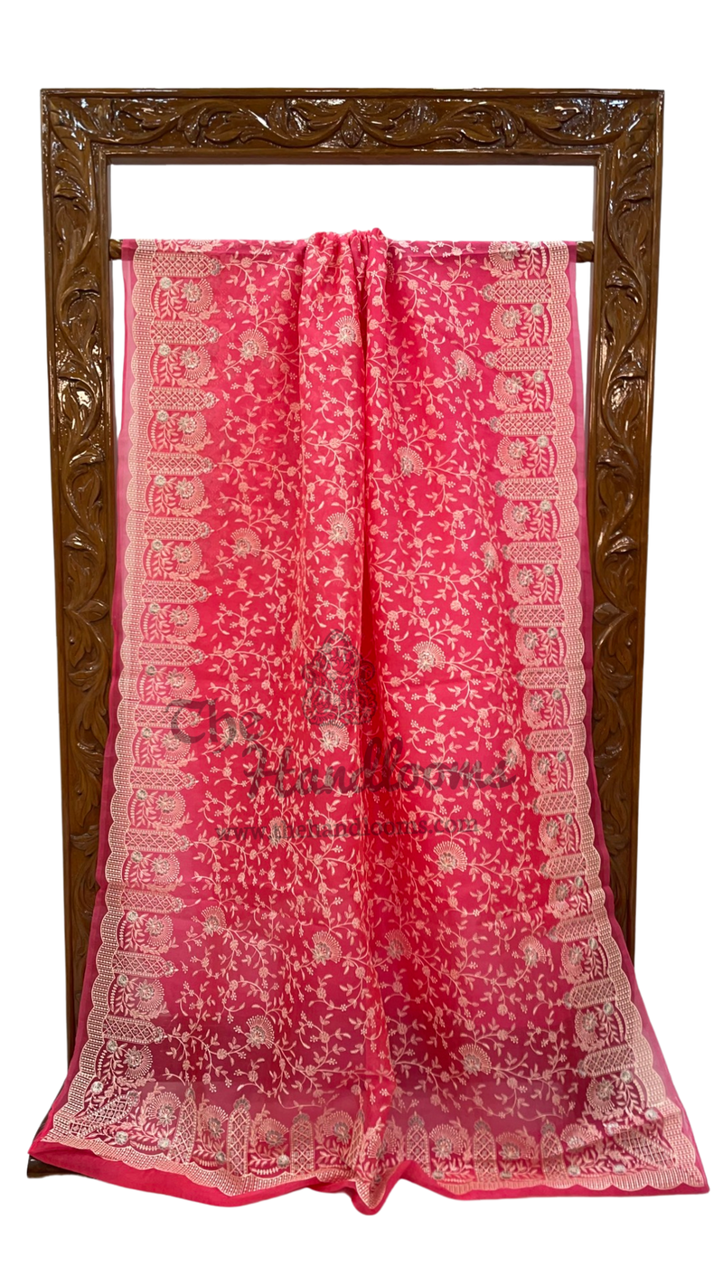 Organza Chikankari Handloom Banarasi Saree - The Handlooms