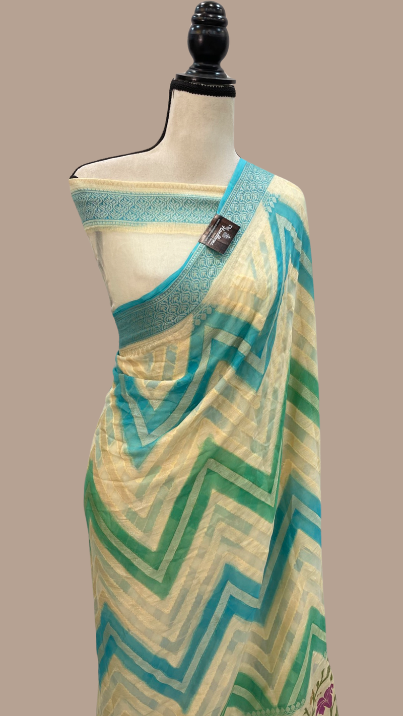 Pure Chiffon Khaddi Banarasi Saree - The Handlooms