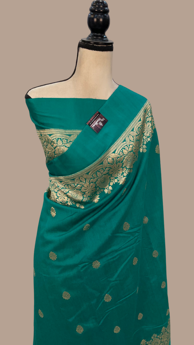 Pure Moonga Khaddi Handloom Banarasi Saree - The Handlooms