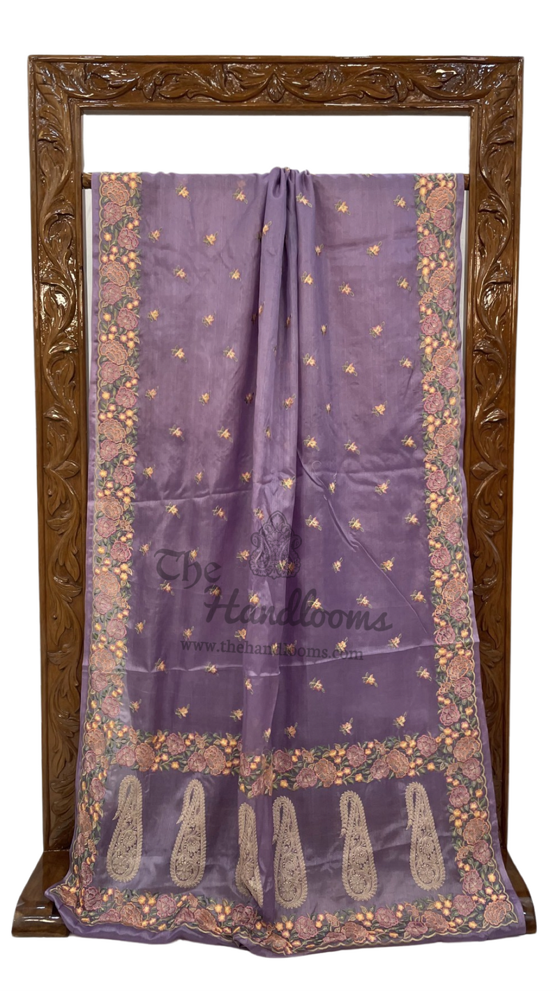Tussar Silk Handloom Banarasi Saree With Chikankari - The Handlooms