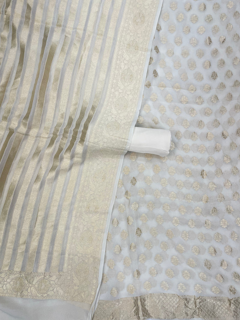 Khaddi Georgette Handlooms Banarasi Dress material - The Handlooms