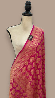 Pure Georgette Banarasi Bandhej Handloom Dupatta - The Handlooms