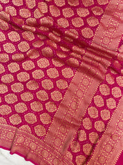 Pure Georgette Banarasi Bandhej Handloom Dupatta - The Handlooms