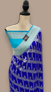 Pure Khaddi Georgette Handloom Banarasi Saree - The Handlooms