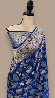 Pure Katan Silk Banarasi Handloom Saree - All Over Jaal Work - The Handlooms