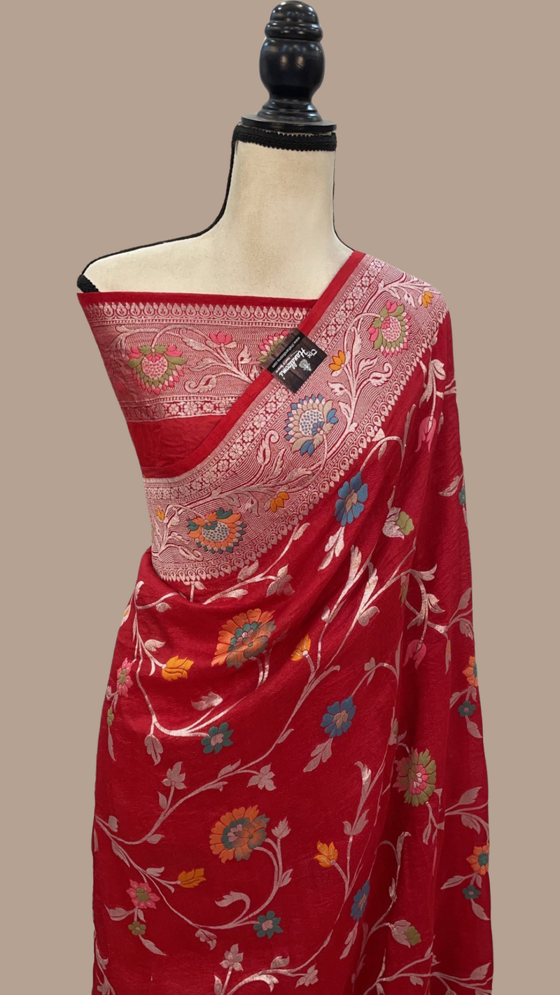 Tussar Georgette Handloom Banarasi Saree - The Handlooms