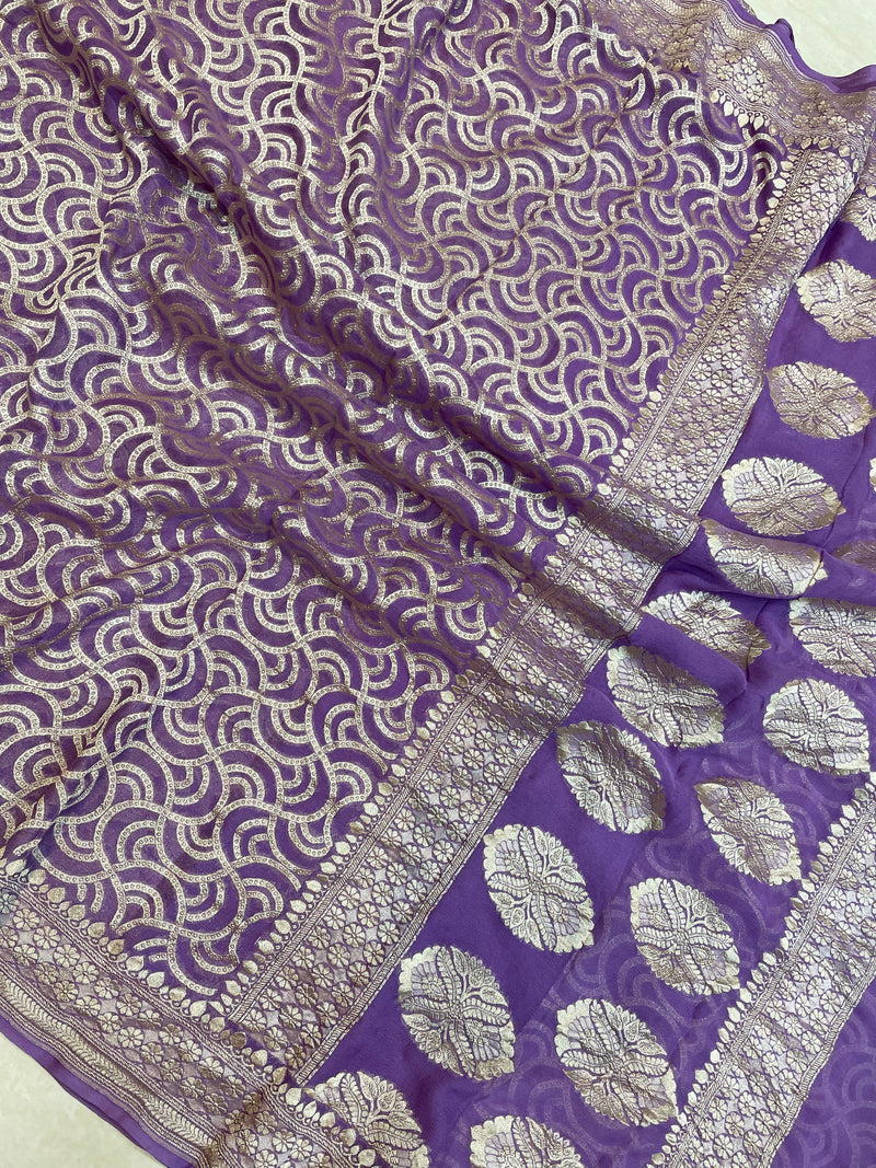 Pure Khaddi Georgette Handloom Banarasi Saree - The Handlooms