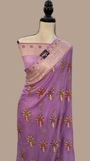 Pure Chiffon Khaddi Banarasi Saree - The Handlooms