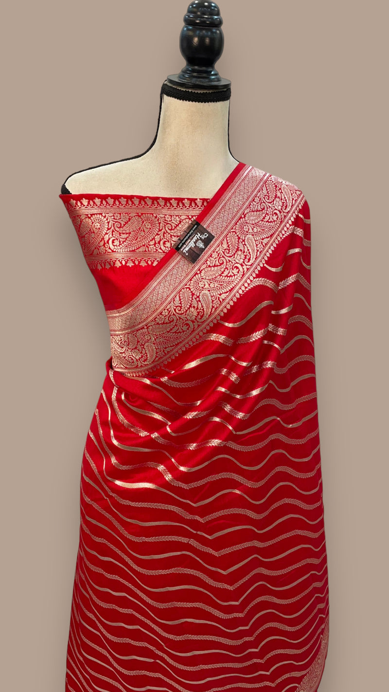 Pure Khaddi Chiniya Handloom Banarasi Saree - The Handlooms