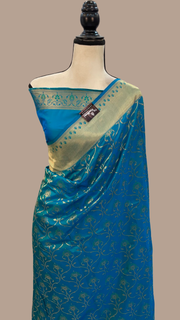 Pure Katan Silk Banarasi Handloom Saree - All over Jaal work - The Handlooms