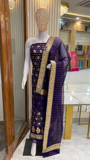 Khaddi Georgette Banarasi Dress material - The Handlooms