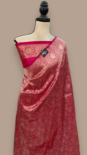 Pure Katan Silk Banarasi Handloom Saree - Tanchui Brocade With Meenakari - The Handlooms