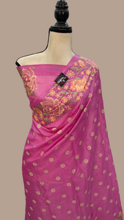 Tussar Silk Handloom Banarasi Saree With Chikankari - The Handlooms