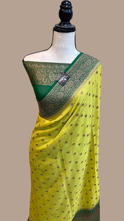 Khaddi Georgette Banarasi Saree -  Antique zari - The Handlooms
