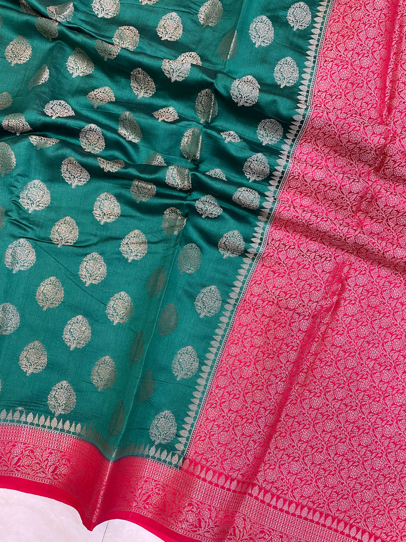 Pure Dupion Silk Banarasi Saree - The Handlooms