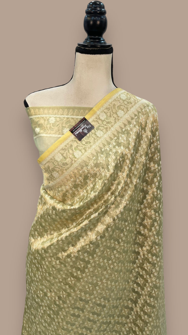 Pure Tissue Reshmi zari Banarasi Saree - The Handlooms