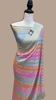 Rangkat Khaddi Georgette Handloom Banarasi Saree - The Handlooms
