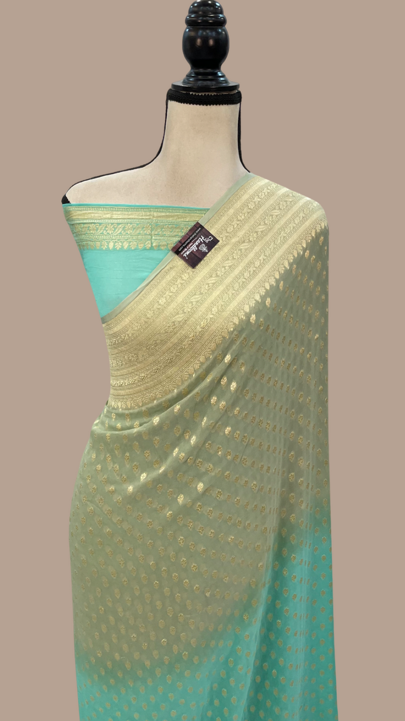 Pure Khaddi Georgette Handloom Banarasi Saree - The Handlooms