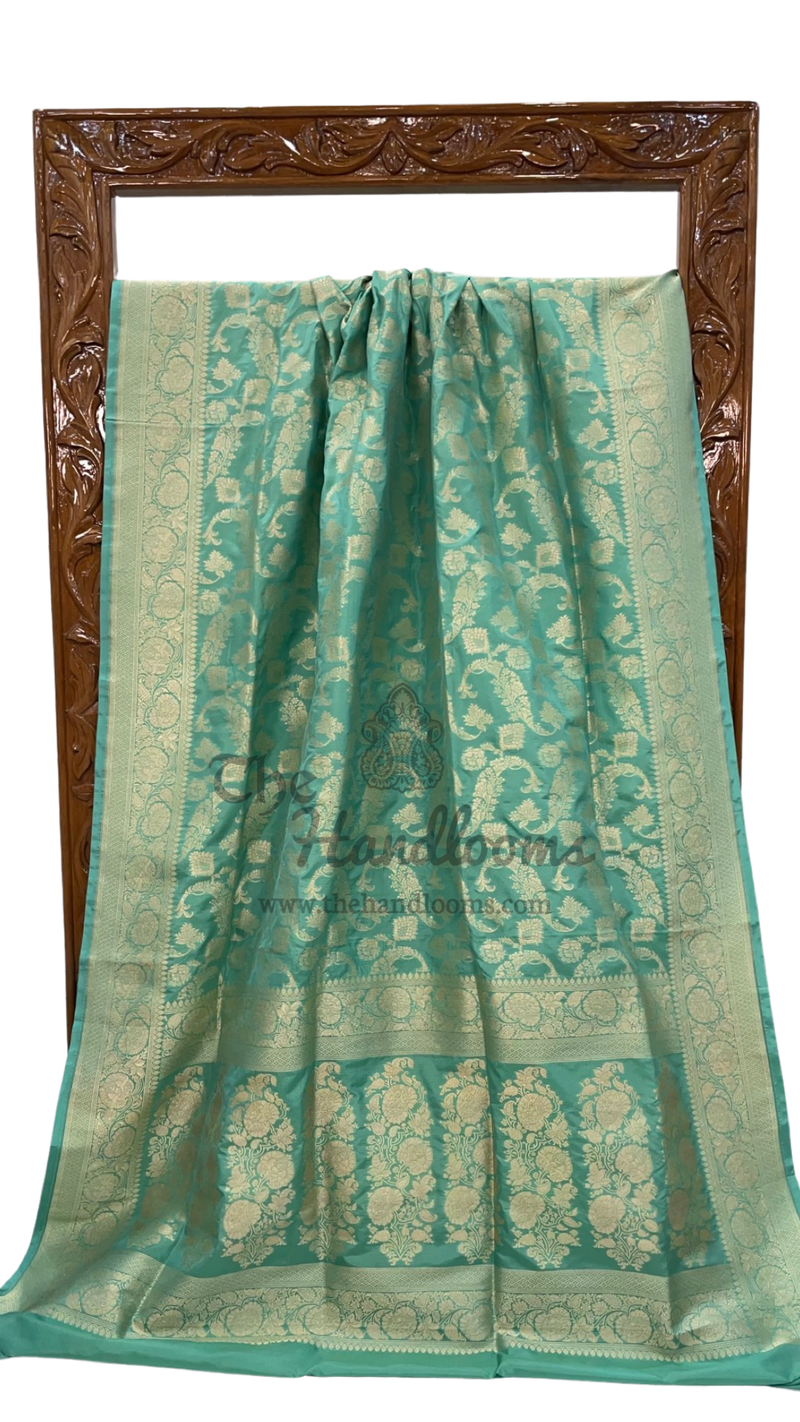 Pure Katan Silk Banarasi Handloom Saree - All Over Jaal Work - The Handlooms