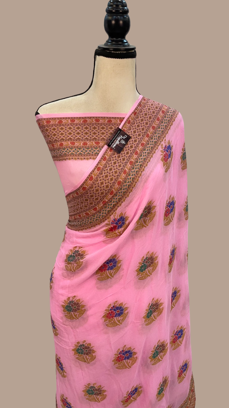 Pure Chiffon Khaddi Banarasi Saree - The Handlooms
