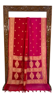 Pure Khaddi Georgette Handloom Banarasi Saree - Gold zari - The Handlooms