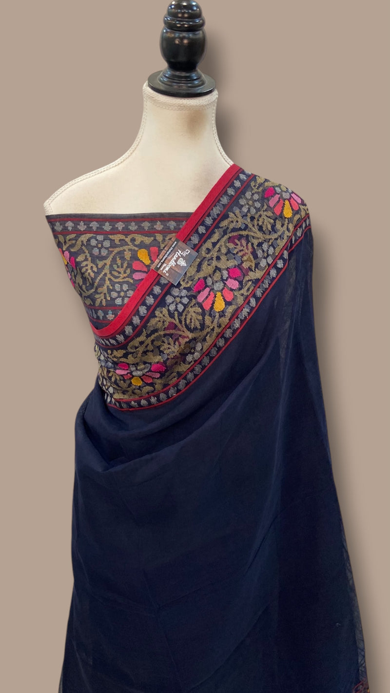 Real Zari Pure Cotton Banarasi Handloom Saree