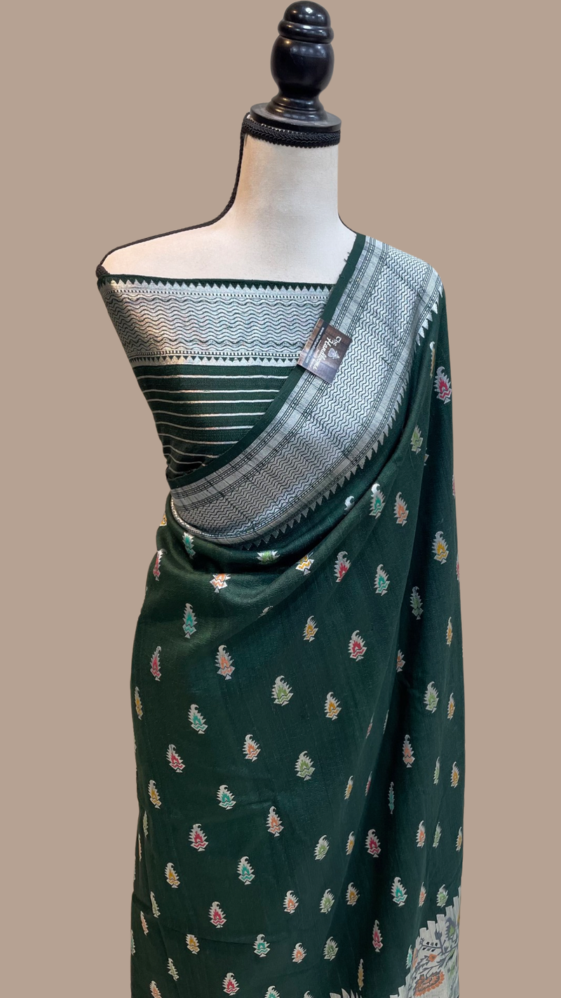 Pure Tussar Georgette Handloom Banarasi Saree - Tilfi - The Handlooms