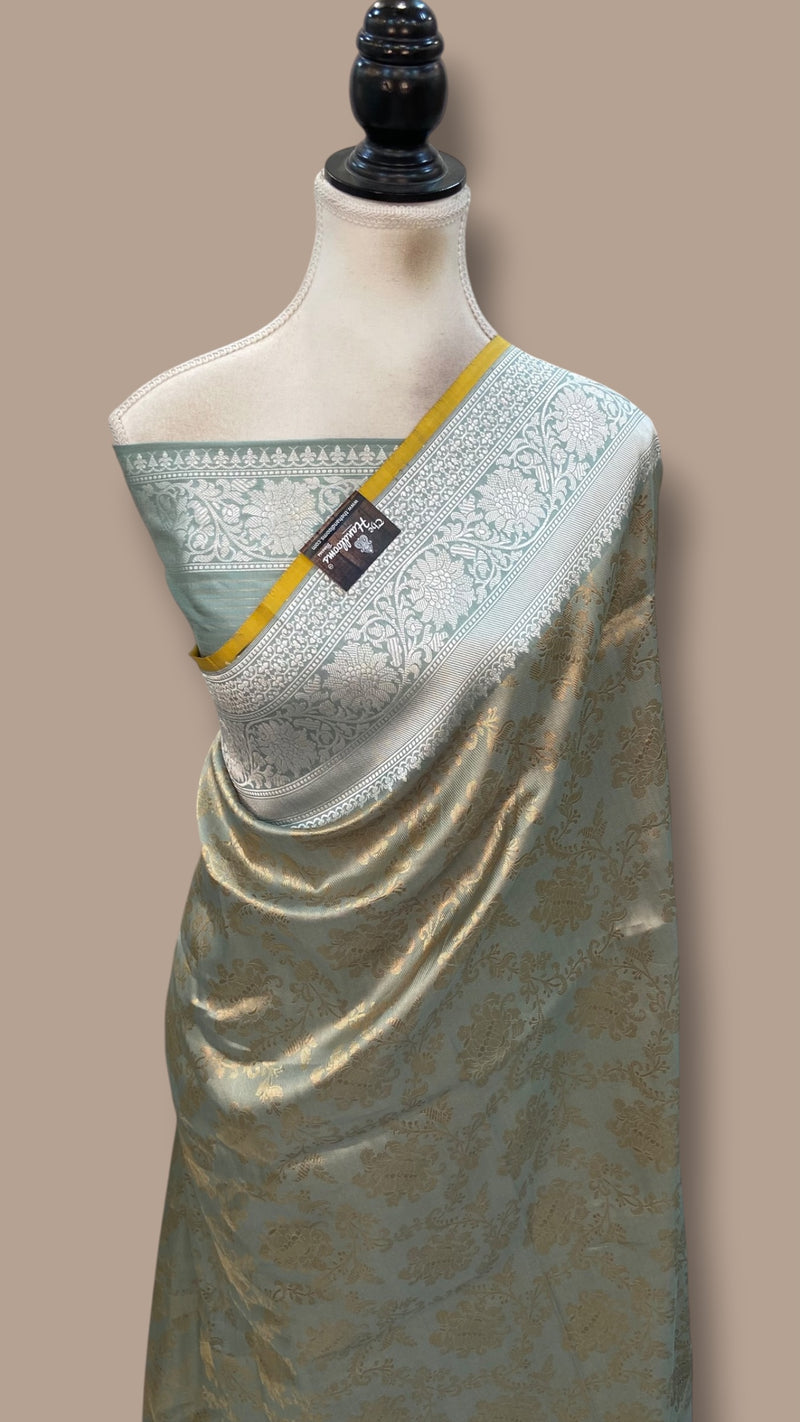 Regal Pure Katan Silk Banarasi Saree – Handwoven Tanchui Brocade