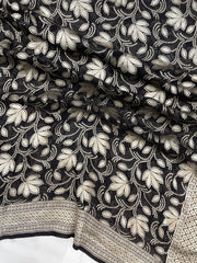 Pure Khaddi Georgette Dupatta - water zari - The Handlooms