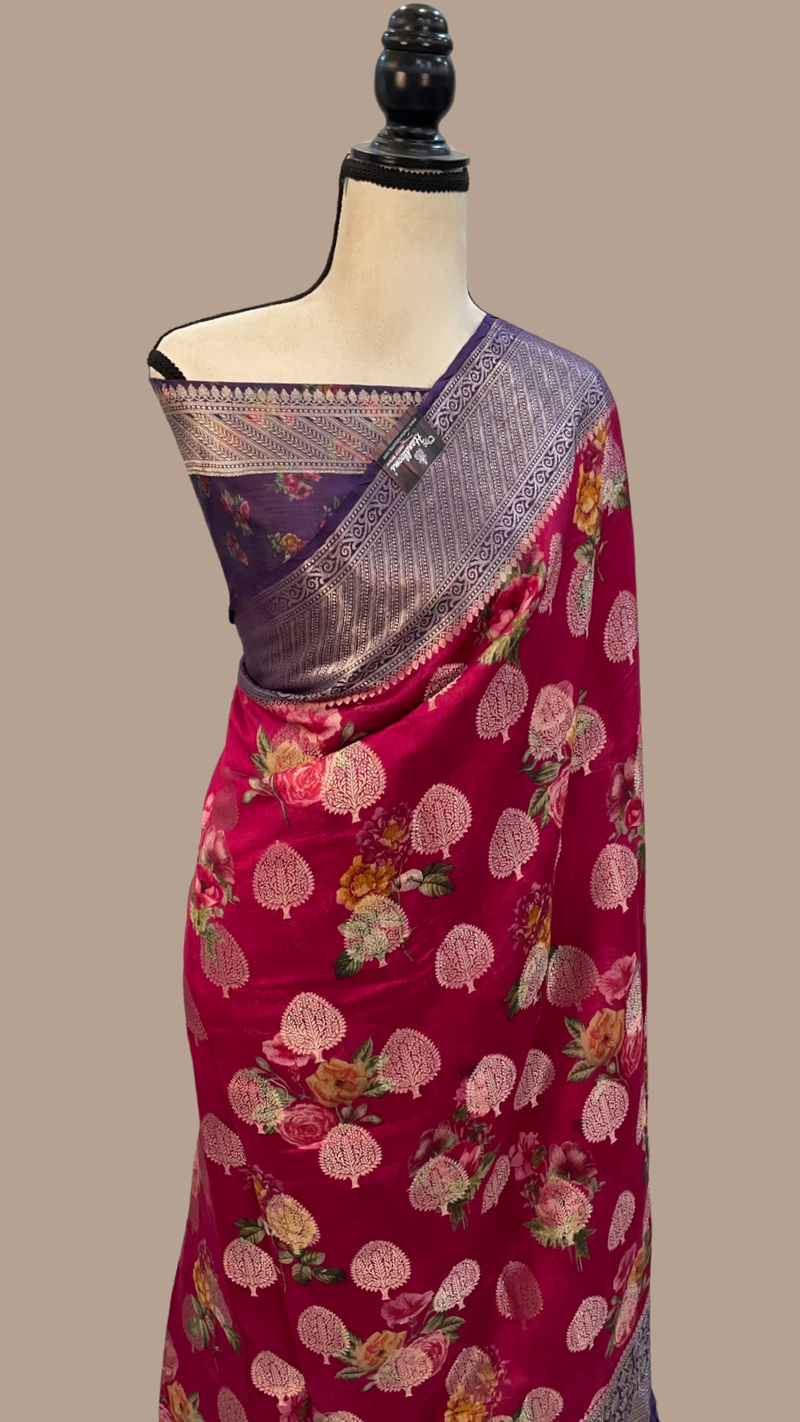 Pure Chiniya Silk Handloom Banarasi Saree - The Handlooms