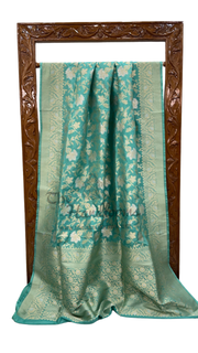 Pure Katan Silk Banarasi Handloom Saree - All Over Sona Roopa Jaal Work - The Handlooms