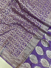 Pure Khaddi Georgette Handloom Banarasi Saree - The Handlooms