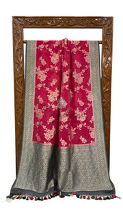 Pure Khaddi Georgette Handloom Banarasi Saree - Water zari - The Handlooms