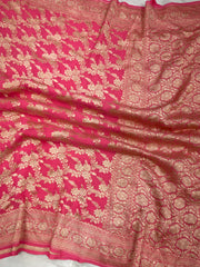 Khaddi Georgette Handloom Banarasi Saree - The Handlooms