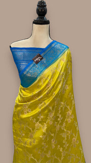 Pure Mango Silk Banarasi Handloom Saree - The Handlooms