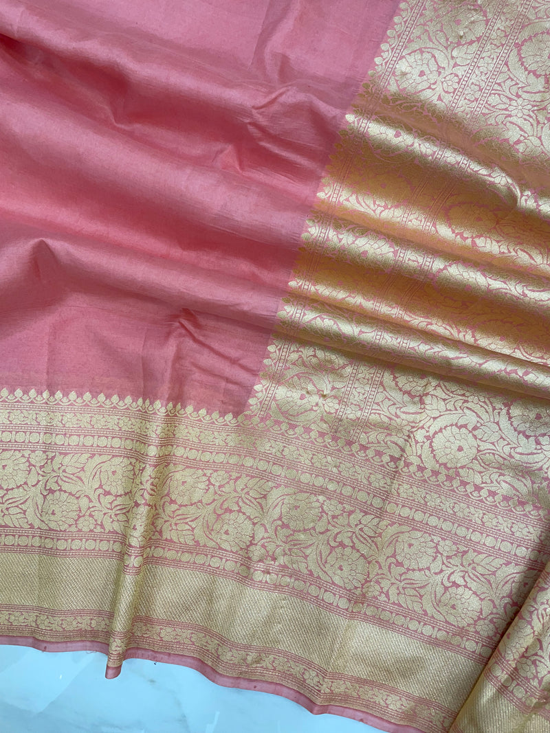 Pure Katan Silk Banarasi Handloom Saree - All over Kadua Plain - The Handlooms