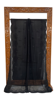 Pure Georgette Chikankari Handloom Banarasi Saree - The Handlooms