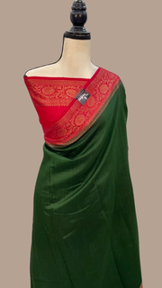 Moonga Georgette Handloom Banarasi Saree - The Handlooms