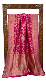 Pure Katan Silk Banarasi Handloom Saree - All over Jaal work with Meenakari - The Handlooms